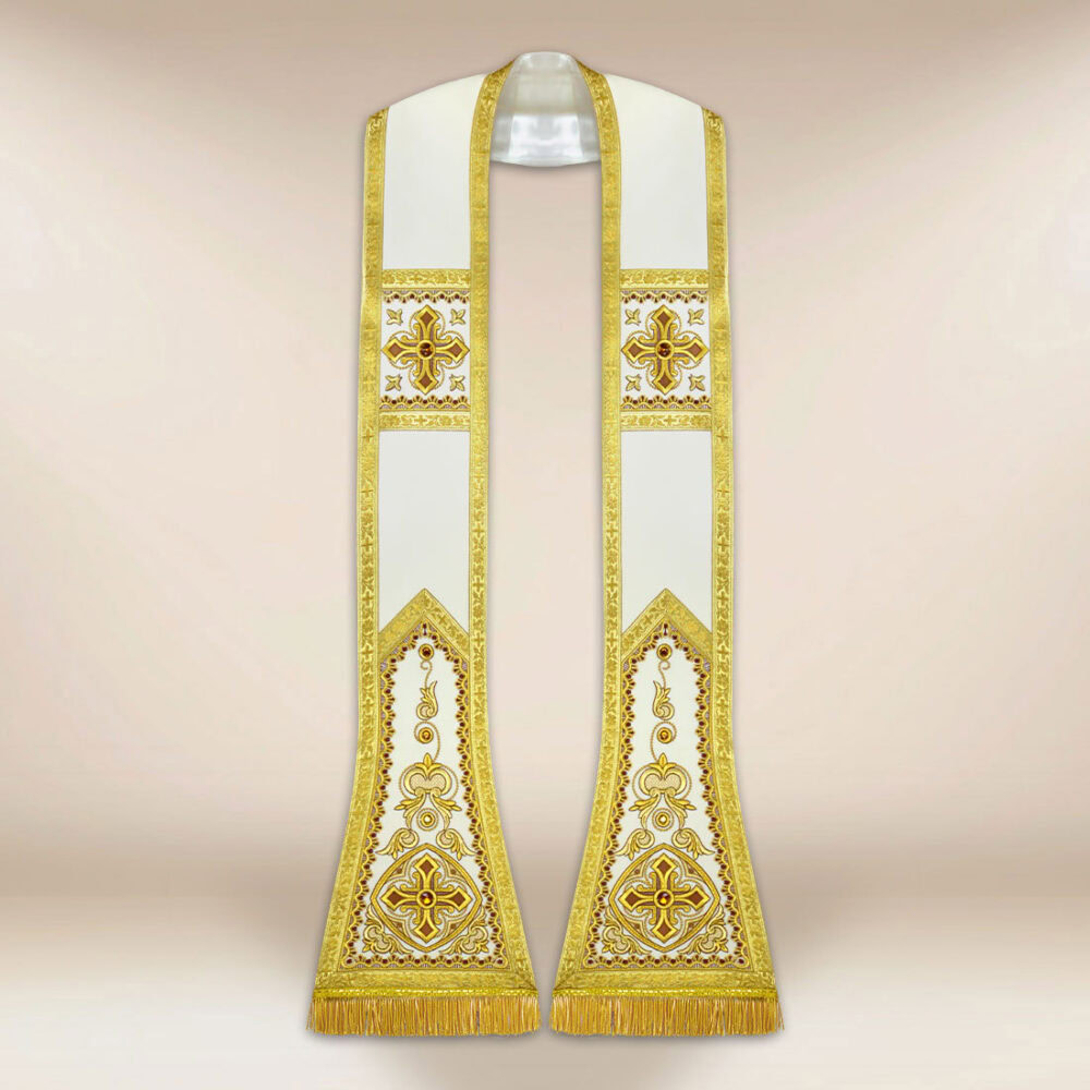 Estola romana ecru con cruces