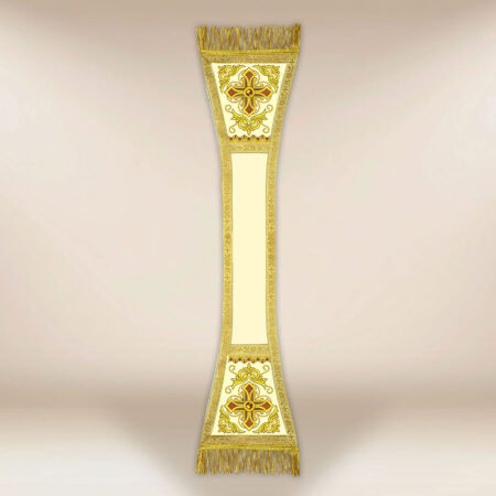Manípulo bordado ecru con cruces
