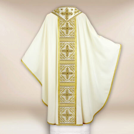 Casulla bordada ecru con cruces