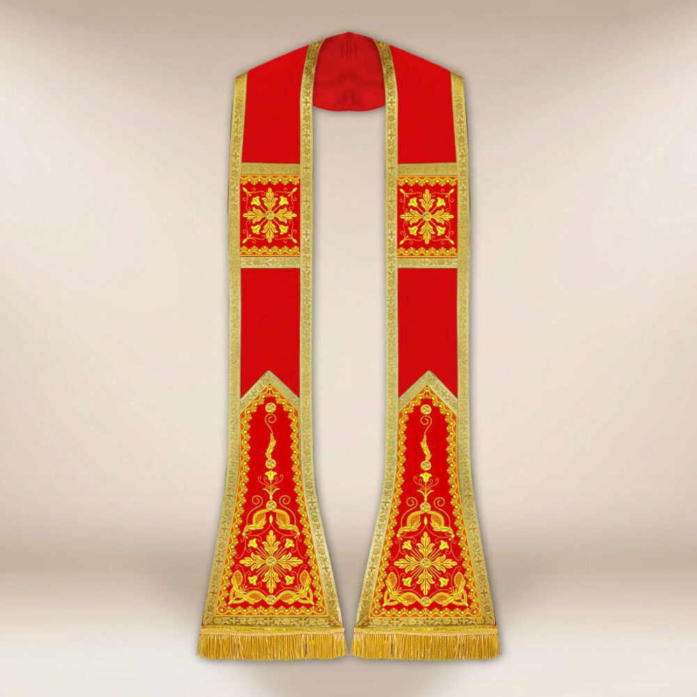 Estola bordada romana roja
