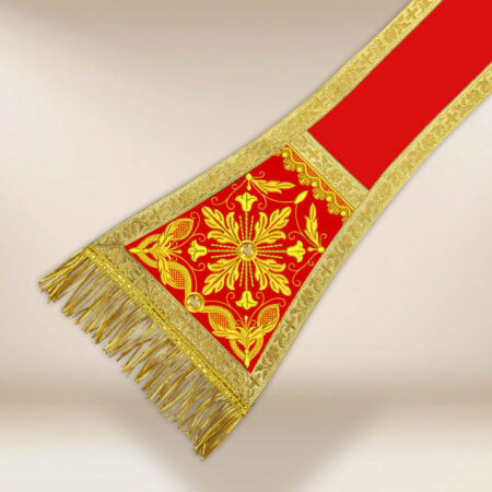 Manípulo litúrgico rojo bordado
