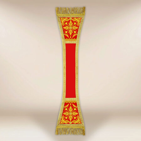 Manípulo litúrgico rojo bordado