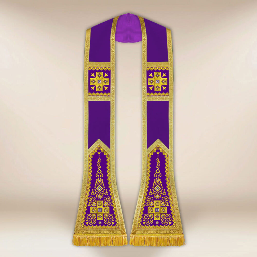 Estola bordada romana morada