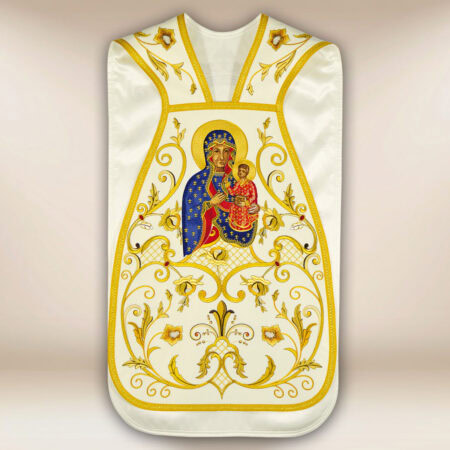 Casulla bordada romana Virgen María Częstochowska