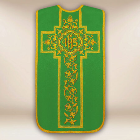 Ornat rzymski haftowany zielony