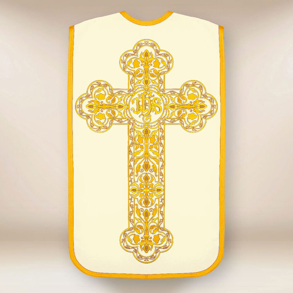 Casulla romana ecru bordada