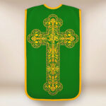 Casulla romana bordada en verde