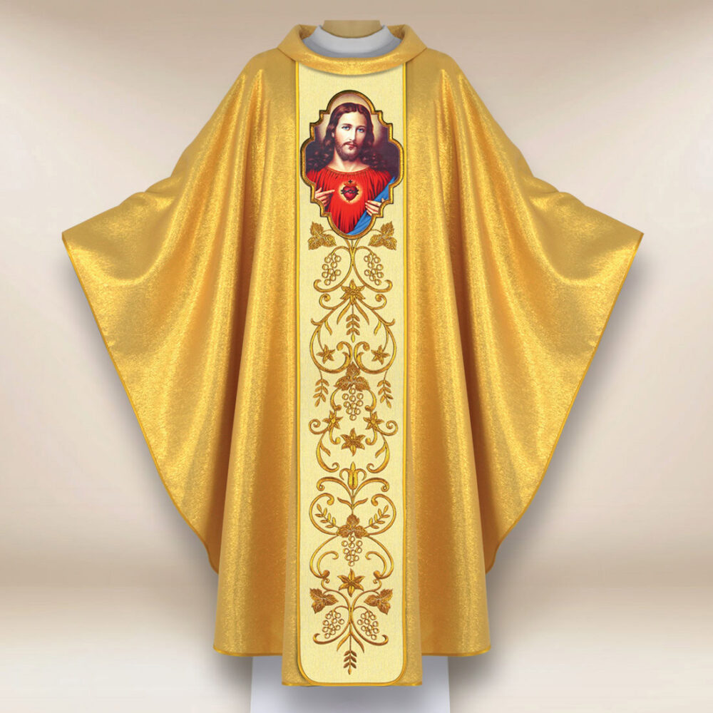 Casulla con imagen Sagrado Corazón de Jesús