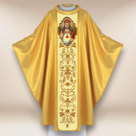 Casulla con imagen de Cristo Rey
