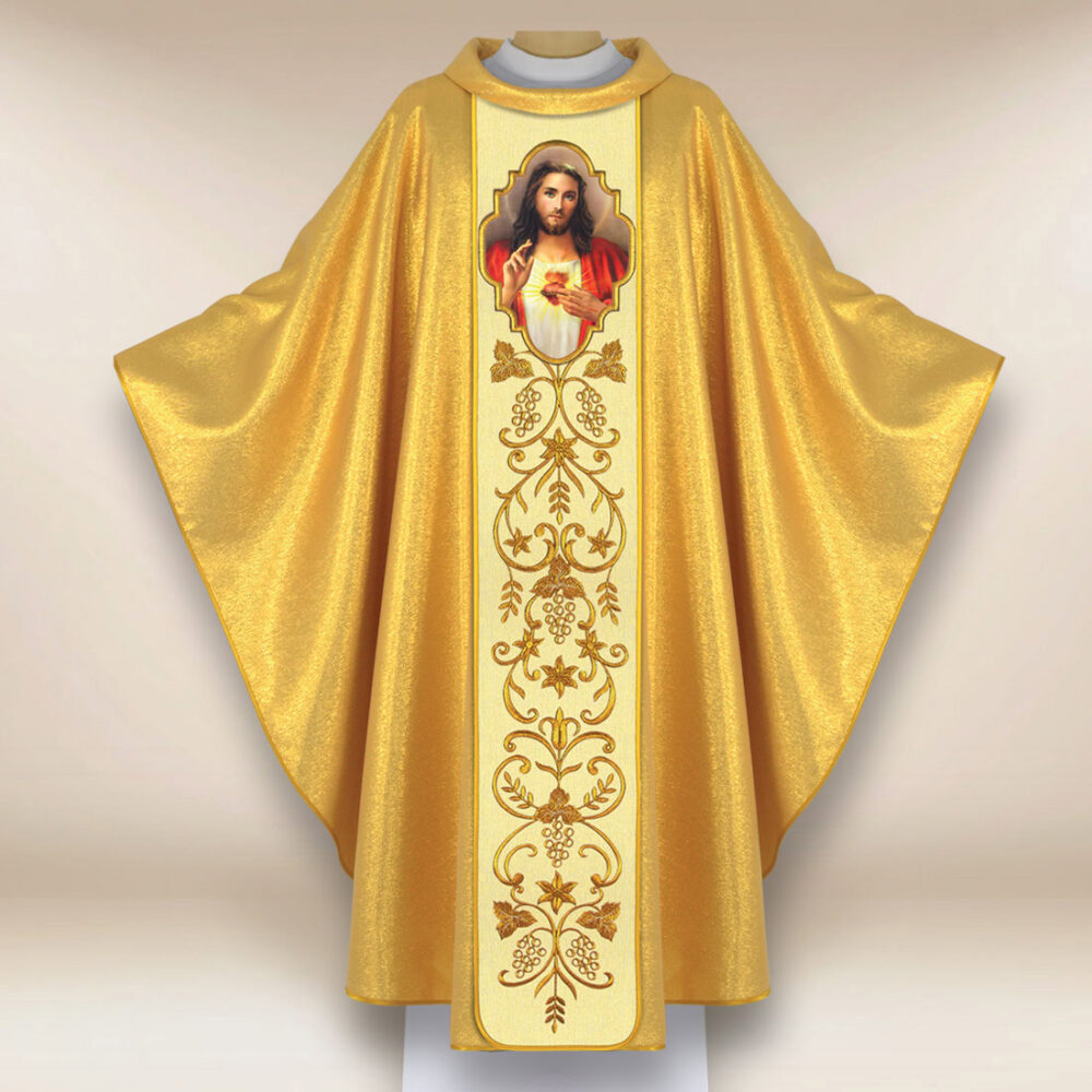 Casulla con la imagen del Sagrado Corazón de Jesús