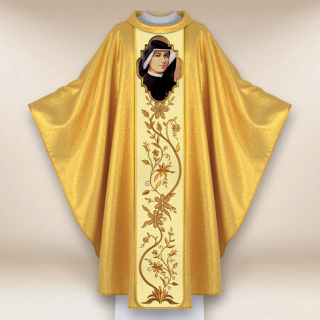 Casulla con imagen de Santa Faustina