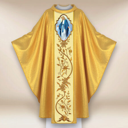 Casulla con imagen de la Madre de Dios Inmaculada