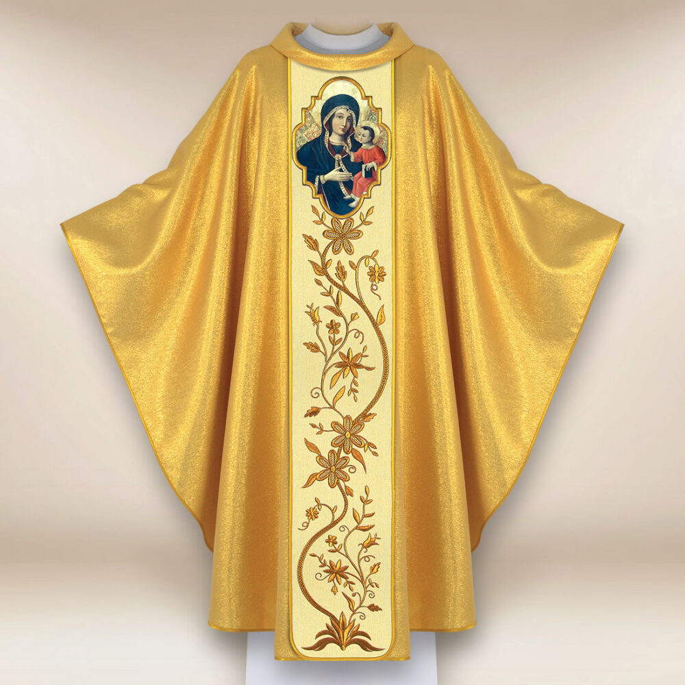 Casulla con la imagen de la Madonna de Gietrzwałd