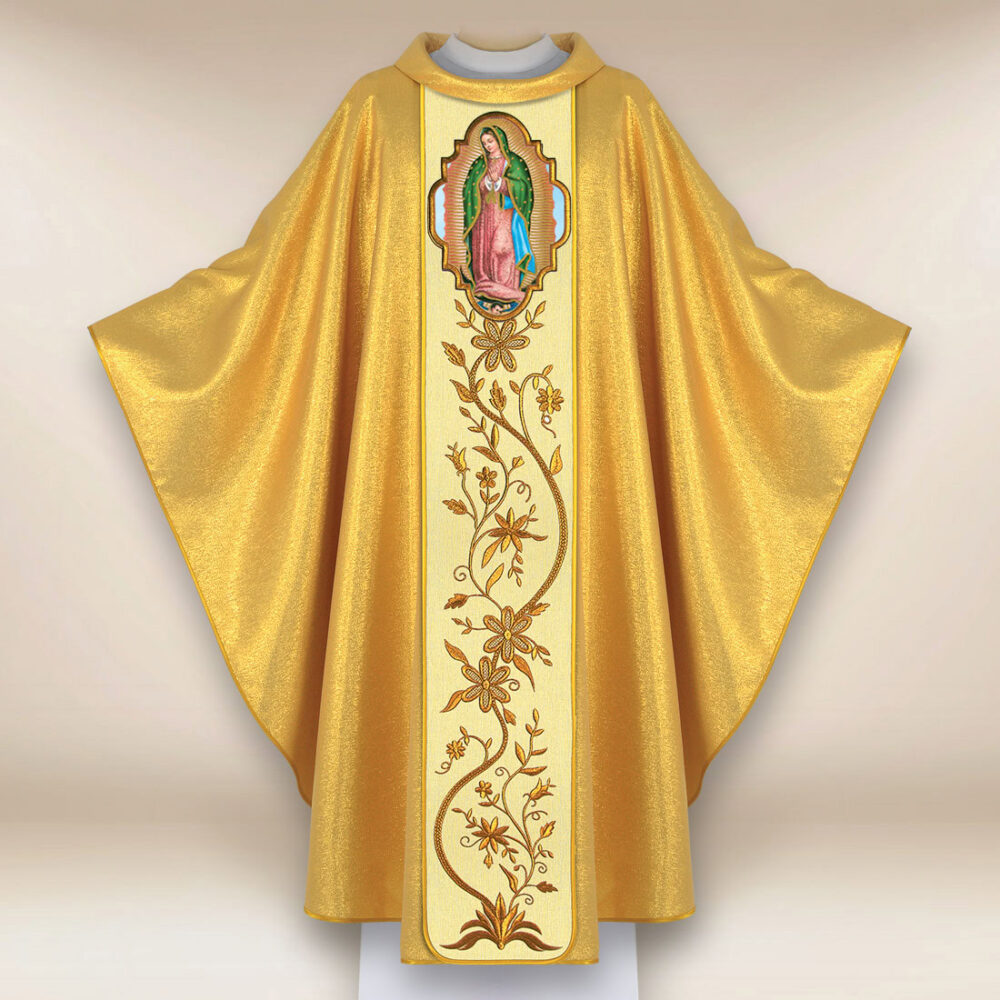 Casulla con la imagen de la Madre de Dios de Guadalupe