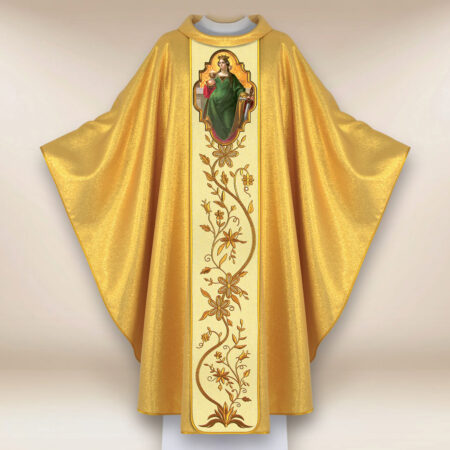 Casulla con imagen de San Bárbara
