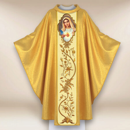 Casulla con imagen Corazón de María