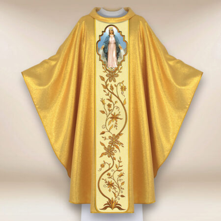 Casulla con imagen de la Madre de Dios Inmaculada