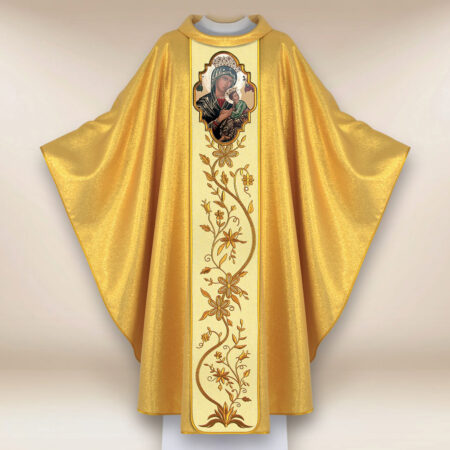 Casulla con la imagen de la Madre de Dios del Perpetuo Socorro