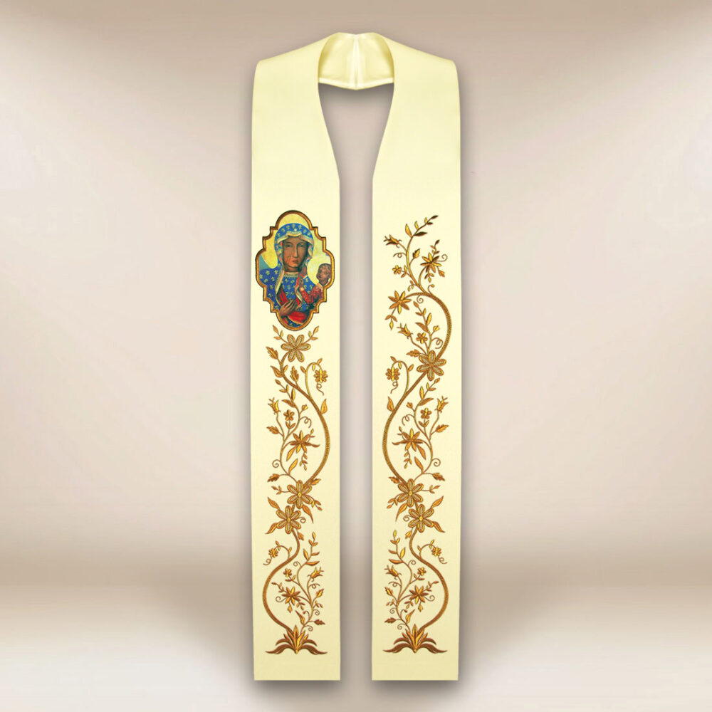 Estola con la imagen de la Virgen de Czestochowa