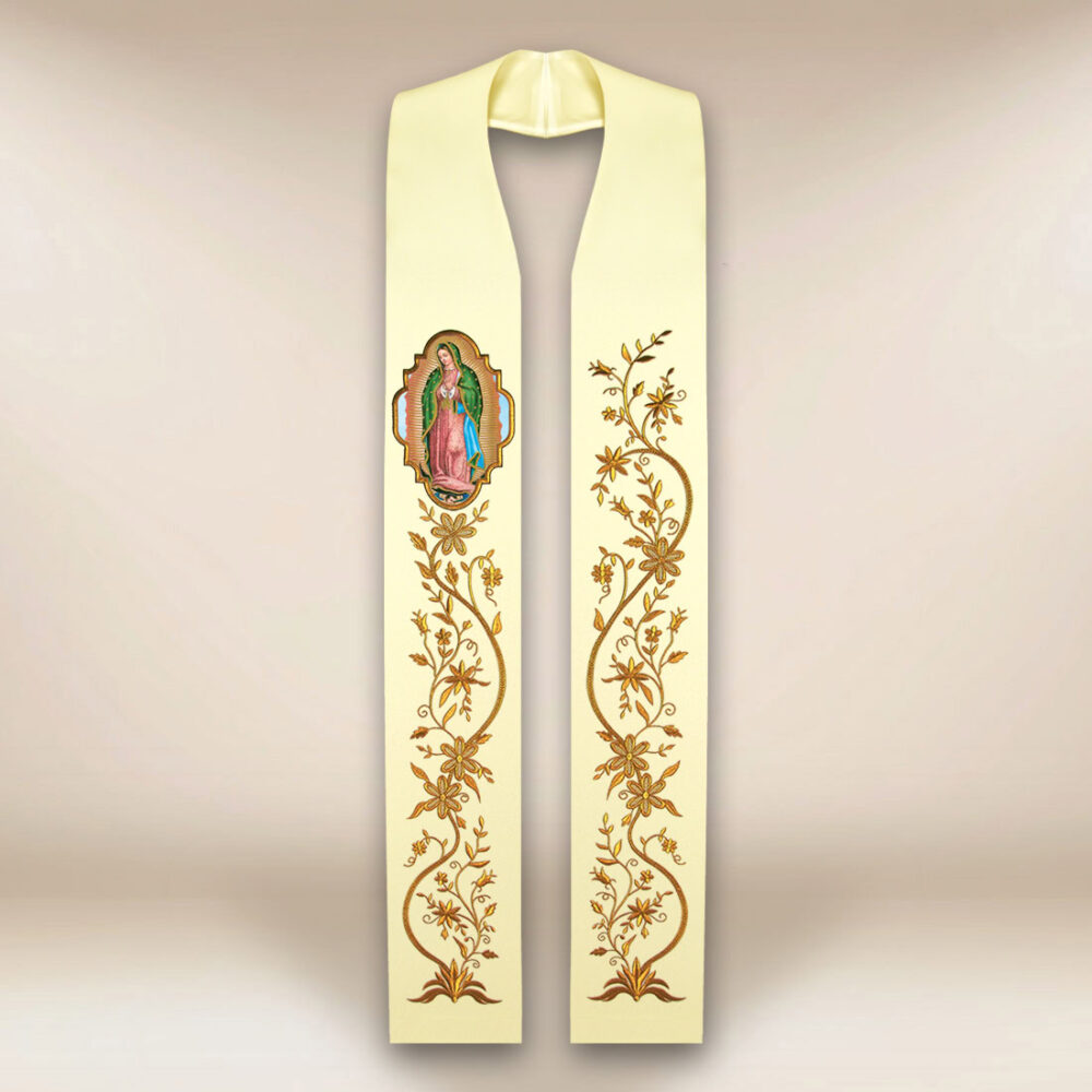 Estola con la imagen de Nuestra Señora de Guadalupe