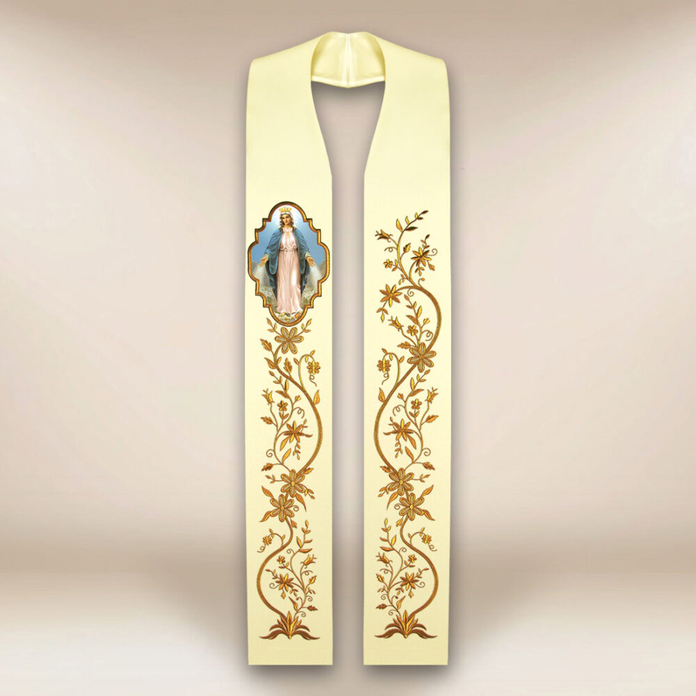 Estola con la imagen de la Madre de Dios Inmaculada