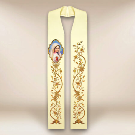 Estola con la imagen de Nuestra Señora de Fátima