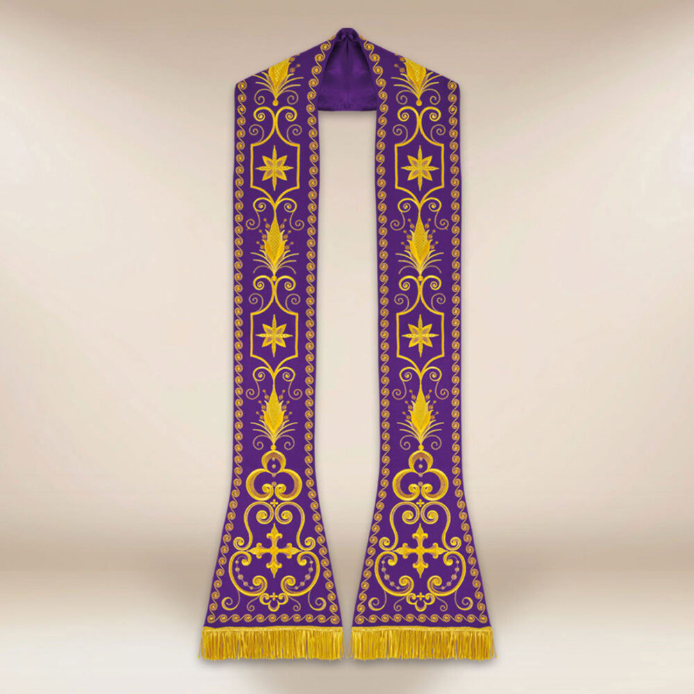 Estola bordada romana morada