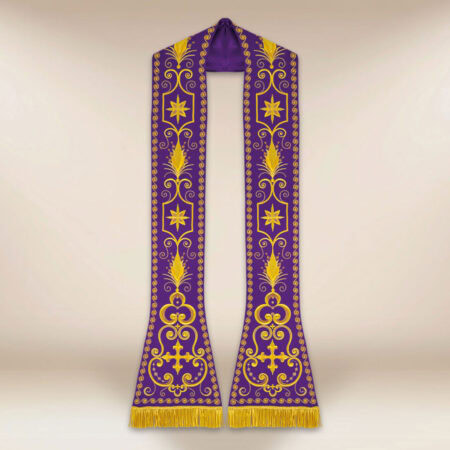 Estola bordada romana morada