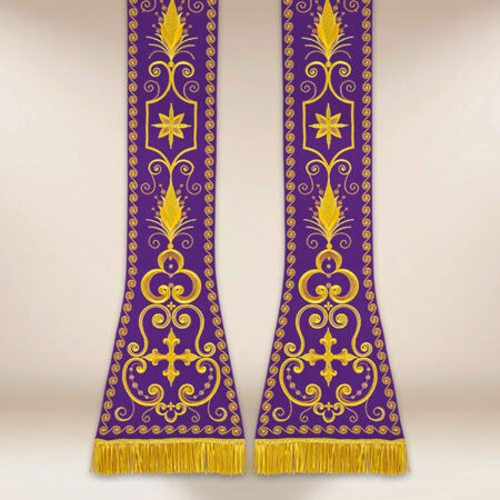 Estola bordada romana morada