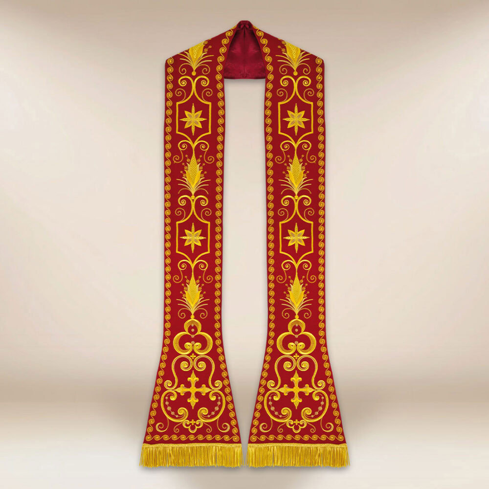 Estola bordada romana roja