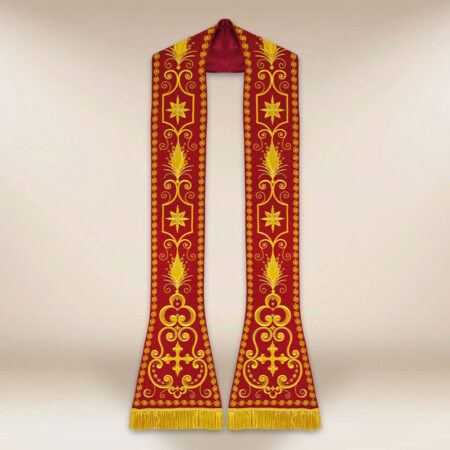 Estola bordada romana roja