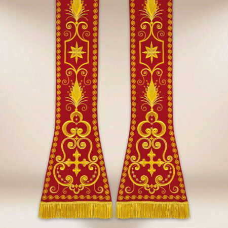Estola bordada romana roja