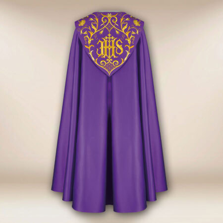 Capa pluvial bordada morada IHS