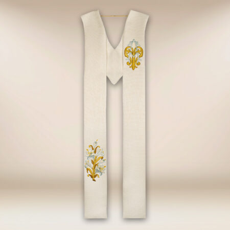 Estola bordada ecru Mariano