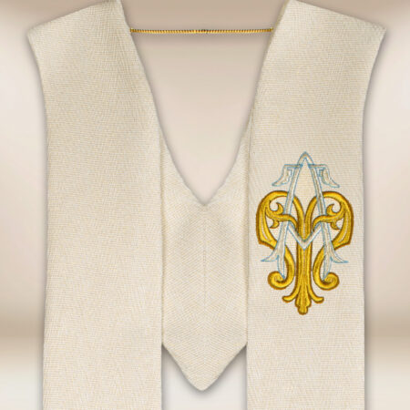 Estola bordada ecru Mariano