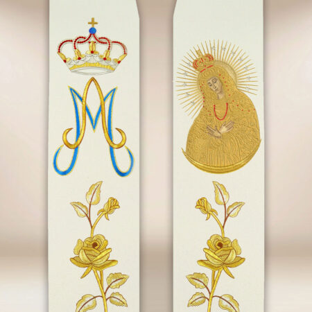 Estola bordada con la imagen de Madre de Dios de Ostra Brama
