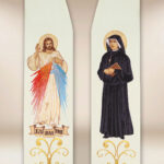 Estola bordada con la imagen de Jesús Misericordioso y San Faustino
