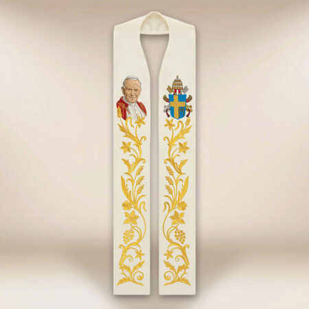 Estola bordada con la imagen de San Juan Pablo II
