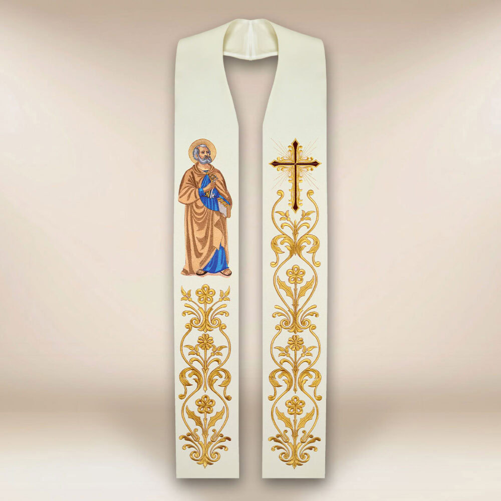 Estola bordada con la imagen de San Pedro