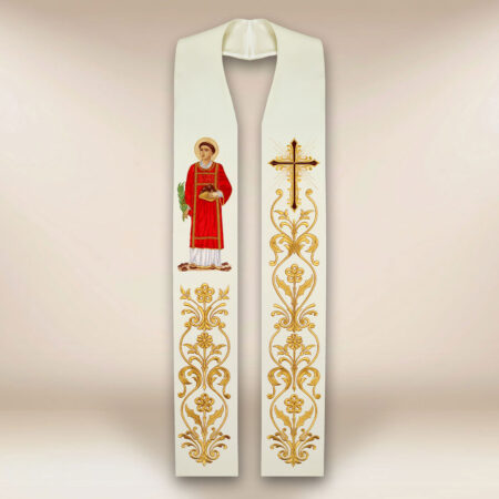 Estola bordada con la imagen de San Esteban