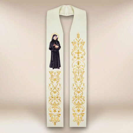 Estola bordada con la imagen de San Faustina