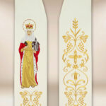 Estola bordada con la imagen de Santa Jadwiga