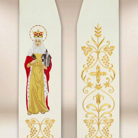 Estola bordada con la imagen de Santa Jadwiga
