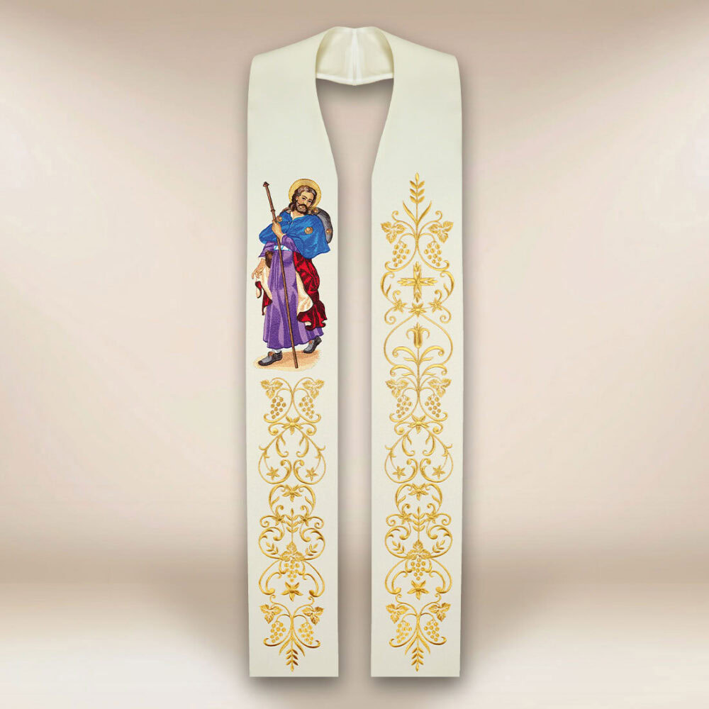 Estola bordada con la imagen de San Santiago