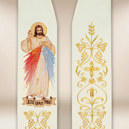 Estola bordada con la imagen de Jesús Misericordioso