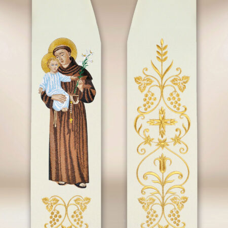 Estola bordada con la imagen de San Antonio