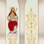 Estola bordada con la imagen de Cristo Rey