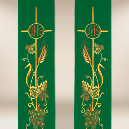 Estola bordada verde IHS Espigas y Racimos