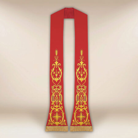 Estola litúrgica bordada Cruz roja