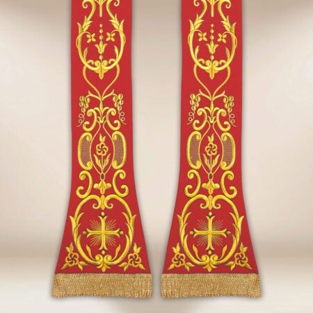 Estola litúrgica bordada Cruz roja